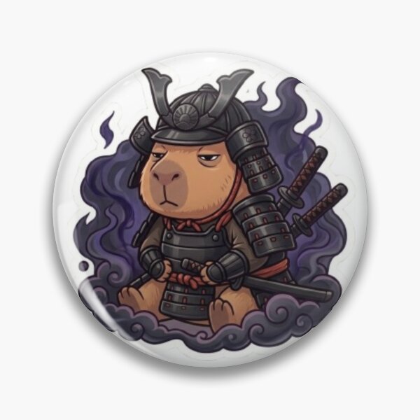 Aperçu de l'œuvre Guerrier samouraï Capybara sombre mignon Sticker créée et vendue par CapyVerses.