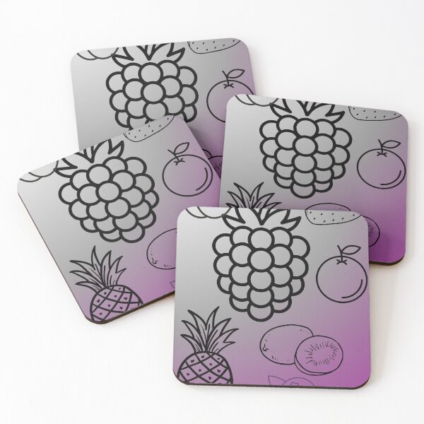 Item preview, Fruit Line Art Collection on Purple Gradient designed and sold by meri3465.