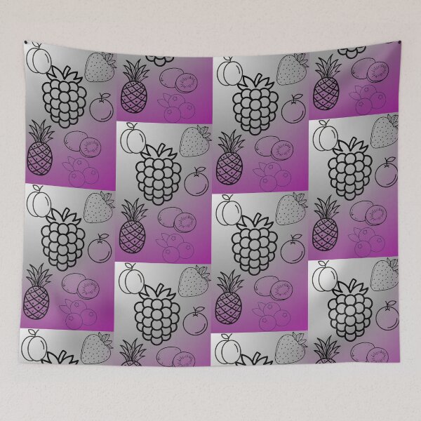 Item preview, Fruit Line Art Collection on Purple Gradient designed and sold by meri3465.