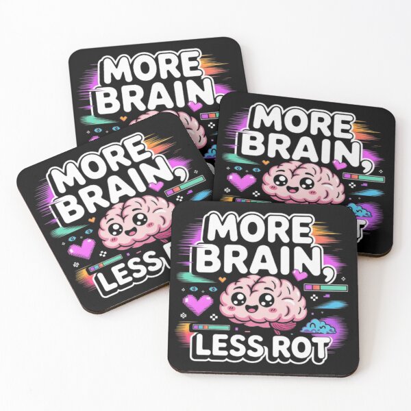 Item preview, More Brain Less Rot Funny Gamer T-Shirt – Cute Kawaii Tech Humor Design for Gamers, Students & Nerd Gift Buyers designed and sold by GemBob Creations.