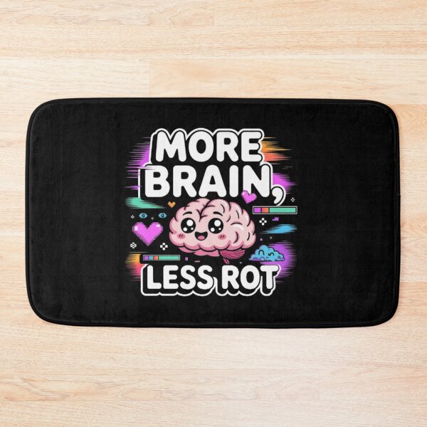 Item preview, More Brain Less Rot Funny Gamer T-Shirt – Cute Kawaii Tech Humor Design for Gamers, Students & Nerd Gift Buyers designed and sold by GemBob Creations.