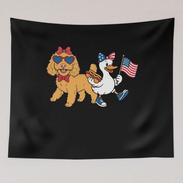 Item preview, Girls Fourth of July Dog and Duck designed and sold by KroghDs.