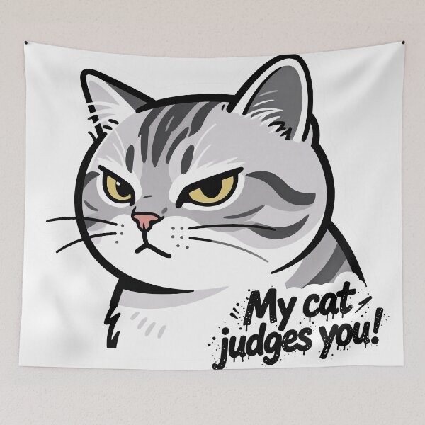 Item preview, My Cat Judges You Meme designed and sold by DetalleXL.