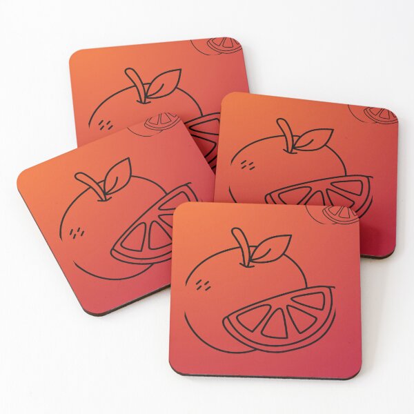 Item preview, Orange Line Art on Red Gradient Background designed and sold by meri3465.
