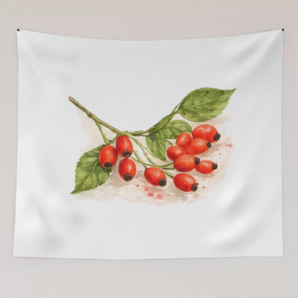 Item preview, Wild Rosehip Botanical Illustration designed and sold by blankTeeShirt.