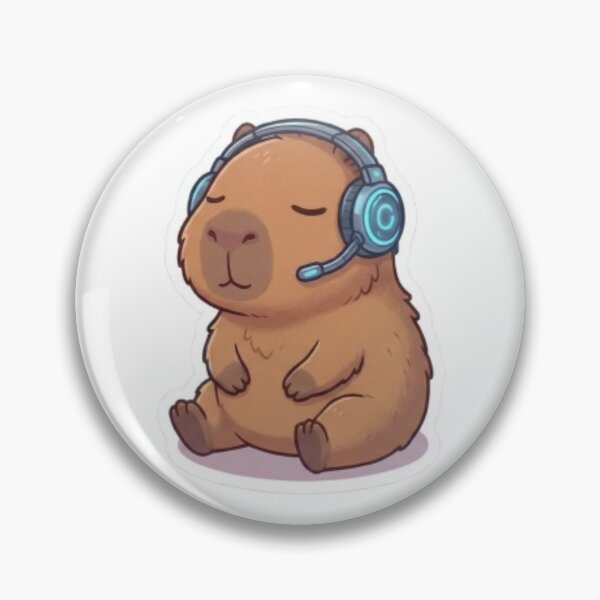 Item preview, Cute Gamer Capybara Wearing Headset Sticker designed and sold by CapyVerses.