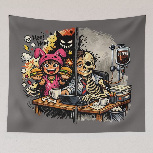 Item preview, Burger Joy vs Coffee Survival – Life Contrast Design designed and sold by LineLoo.