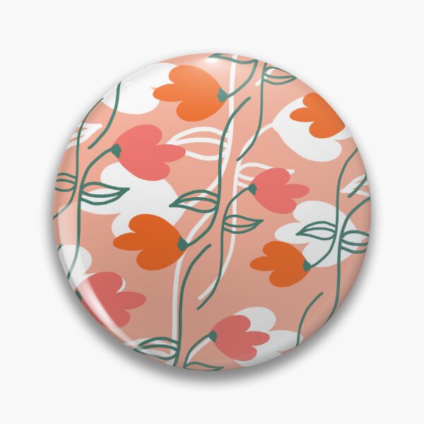 Item preview, Spring Flower Doodles Peach Orange designed and sold by Dreambigdigital.