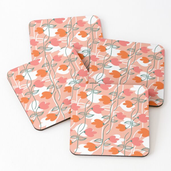 Item preview, Spring Flower Doodles Peach Orange designed and sold by Dreambigdigital.