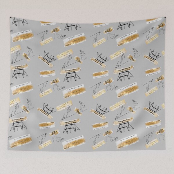 Item preview, Seamless gymnastics print gray designed and sold by MixedHerbs.
