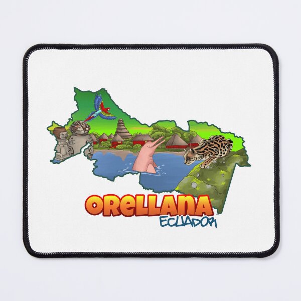 Item preview, Orellana Ecuador Map: Yasuni, Pink Dolphins & MACCO Museum designed and sold by ArtificeFactory.
