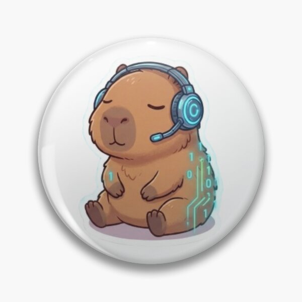 Item preview, Cute Programmer Capybara Coding In Zen Mode Sticker designed and sold by CapyVerses.
