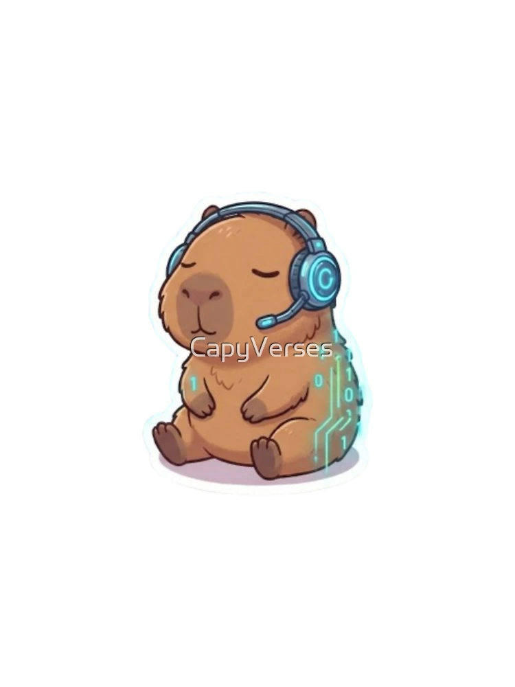 Thumbnail 4 of 4, iPhone Case, Cute Programmer Capybara Coding In Zen Mode Sticker designed and sold by CapyVerses.