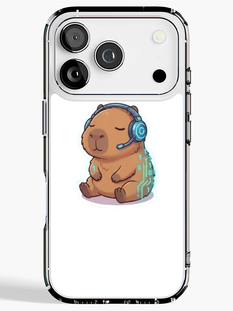 Thumbnail 1 of 5, iPhone Case, Cute Programmer Capybara Coding In Zen Mode Sticker designed and sold by CapyVerses.