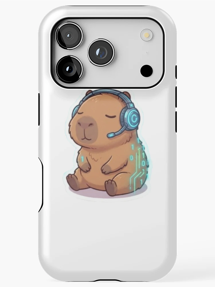 Thumbnail 1 of 4, iPhone Case, Cute Programmer Capybara Coding In Zen Mode Sticker designed and sold by CapyVerses.
