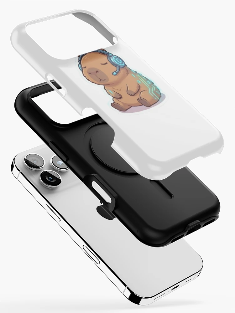 Thumbnail 2 of 4, iPhone Case, Cute Programmer Capybara Coding In Zen Mode Sticker designed and sold by CapyVerses.
