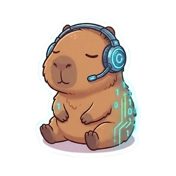 Artwork thumbnail, Cute Programmer Capybara Coding In Zen Mode Sticker by CapyVerses