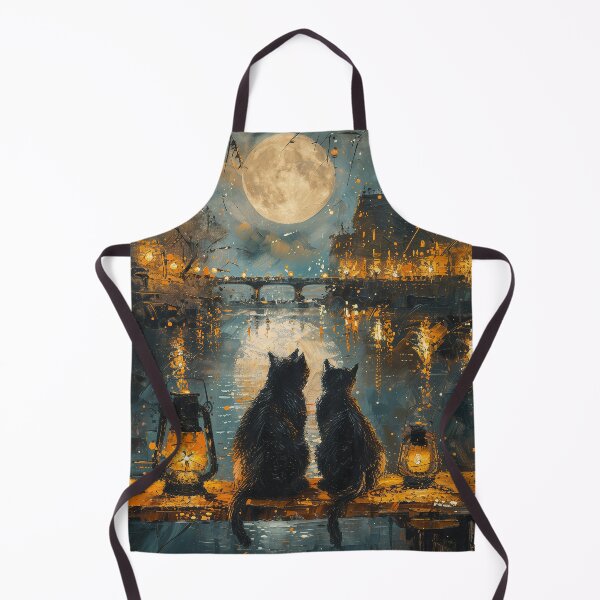 Item preview, Two Black Cats by the Moonlit River designed and sold by Erika Kaisersot.