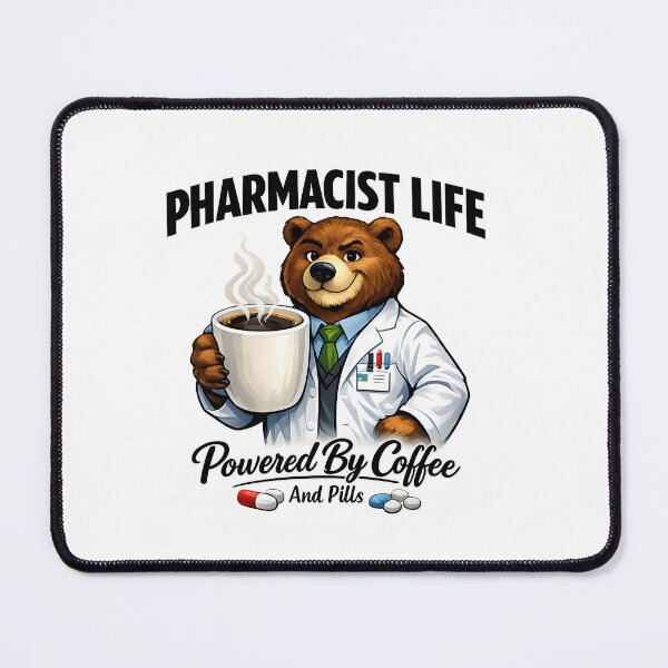 Item preview, Bear Pharmacist Life Coffee Powered By Coffee And Pills Cute Pharmacist Coffee Lover Gift designed and sold by ClinicalHubs.
