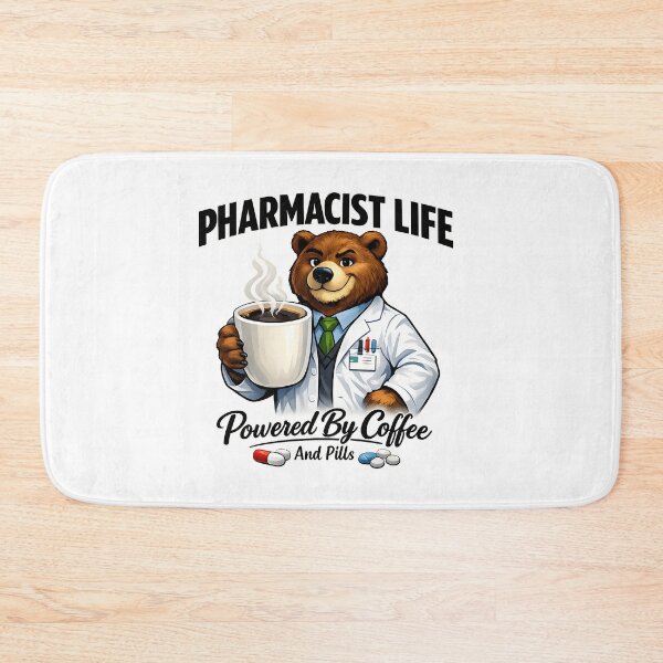 Item preview, Bear Pharmacist Life Coffee Powered By Coffee And Pills Cute Pharmacist Coffee Lover Gift designed and sold by ClinicalHubs.