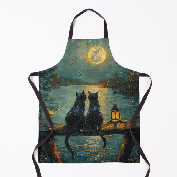 Item preview, Two Black Cats Watching the Moon designed and sold by Erika Kaisersot.