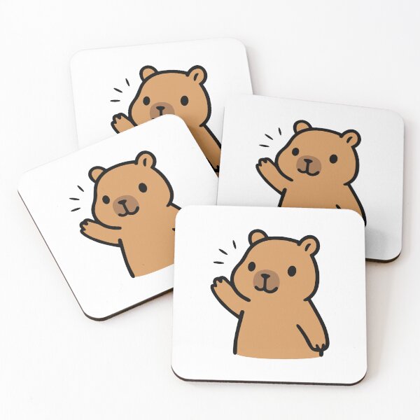 Item preview, Cute Waving Capybara Cartoon – Friendly Animal Character Illustration designed and sold by Phillips0s.