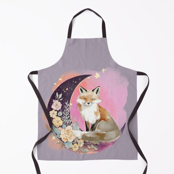 Item preview, Dreamy Fox on Crescent Moon Watercolour Floral Illustration designed and sold by ChasingRabbit05.