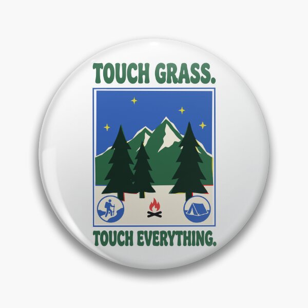 Item preview, Touch Grass Touch Everything — Digital Detox Outdoor Adventure Nature Patchwork designed and sold by Mdozet.