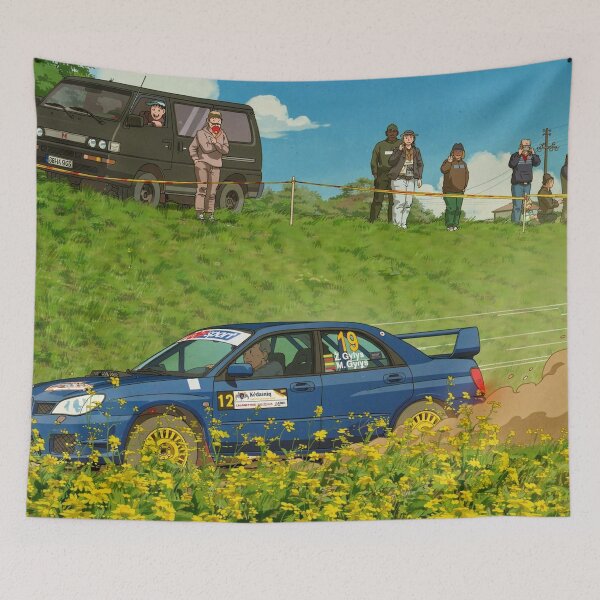 Item preview, Subaru Impreza Rally Car on gravel anime style designed and sold by Rally-Anime.