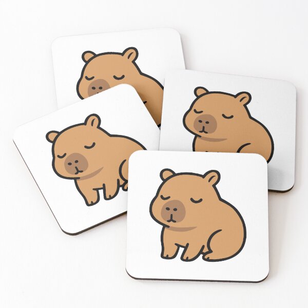 Item preview, Cute Sitting Capybara Cartoon Illustration – Adorable Animal Sticker Design designed and sold by Phillips0s.