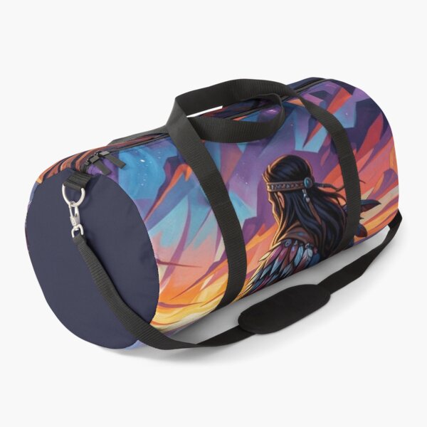 Item preview, Shaman at dusk overlooking glowing canyon ruins in swirling mystical twilight designed and sold by FotoworldEdel.