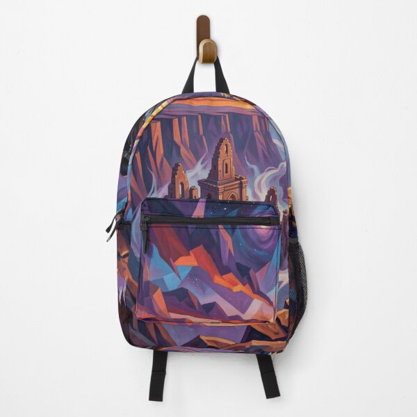 Item preview, Shaman at dusk overlooking glowing canyon ruins in swirling mystical twilight designed and sold by FotoworldEdel.