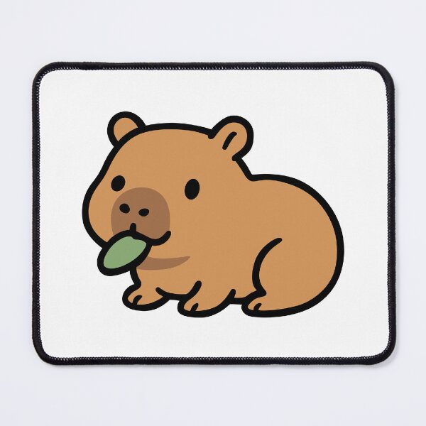 Item preview, Hungry Capybara Eating Leaf Sticker - Cute Herbivore Illustration designed and sold by Phillips0s.