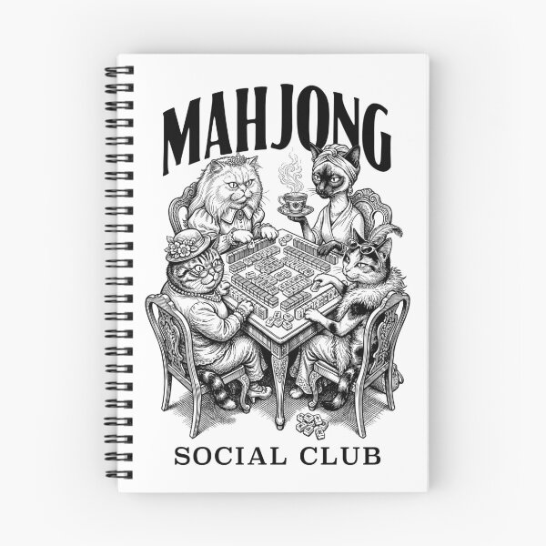 Item preview, Mahjong Cats Social Club Funny Vintage Cat Tiles Player designed and sold by GrandeDuc.