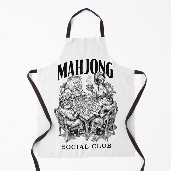 Item preview, Mahjong Cats Social Club Funny Vintage Cat Tiles Player designed and sold by GrandeDuc.
