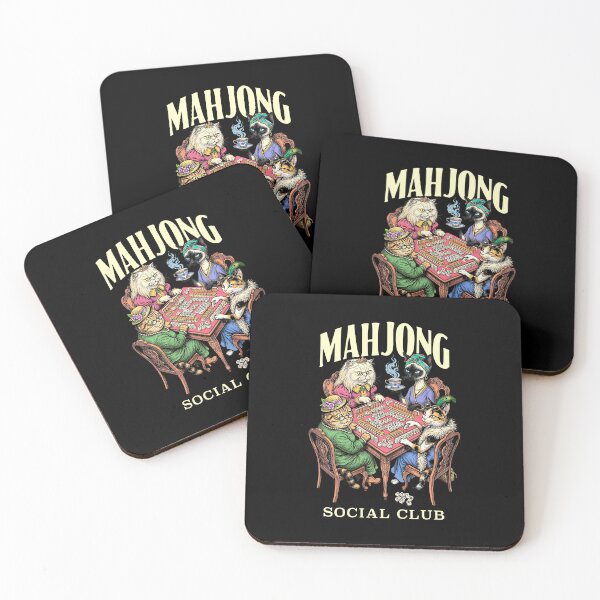 Item preview, Mahjong Cats Social Club Funny Vintage Cat Tiles Player designed and sold by GrandeDuc.