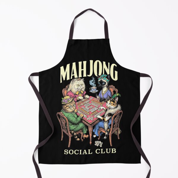 Item preview, Mahjong Cats Social Club Funny Vintage Cat Tiles Player designed and sold by GrandeDuc.