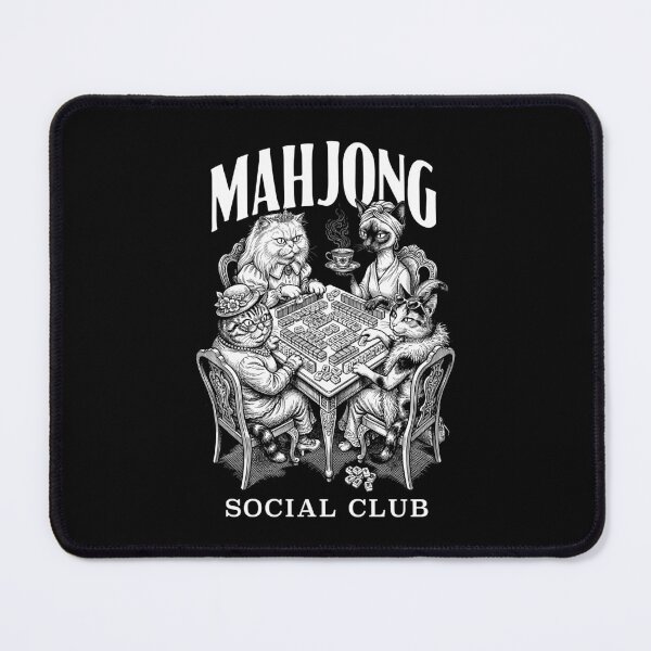 Item preview, Mahjong Cats Social Club Funny Vintage Cat Tiles Player designed and sold by GrandeDuc.