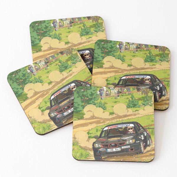 Item preview, Subaru Impreza Rally Car on gravel anime style designed and sold by Rally-Anime.