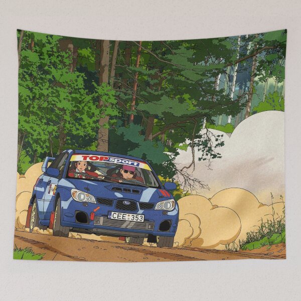Item preview, Subaru Impreza Rally Car on gravel anime style designed and sold by Rally-Anime.