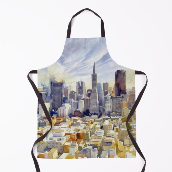 Item preview, San Francisco Aerial Skyline Watercolor designed and sold by caracatita75.