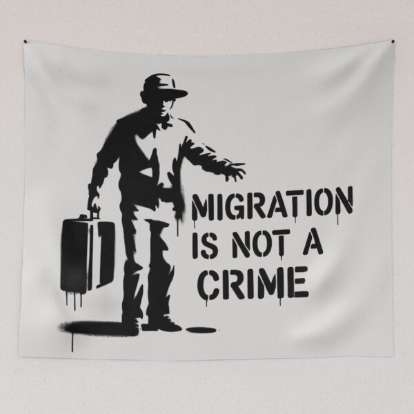 Item preview, Banksy - migration is not a crime designed and sold by 123ks.