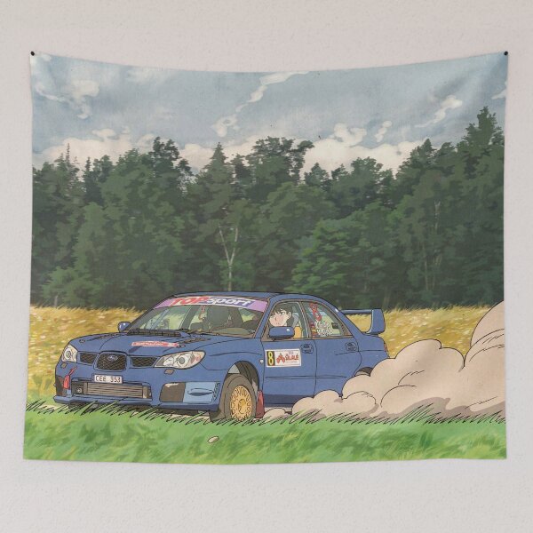 Item preview, Subaru Impreza Rally Car on gravel anime style designed and sold by Rally-Anime.