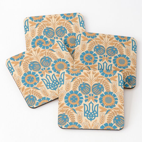 Item preview, Ukrainian Folk Art Seamless Pattern – Sunflowers & Tryzub designed and sold by Midnight Veil Designs.