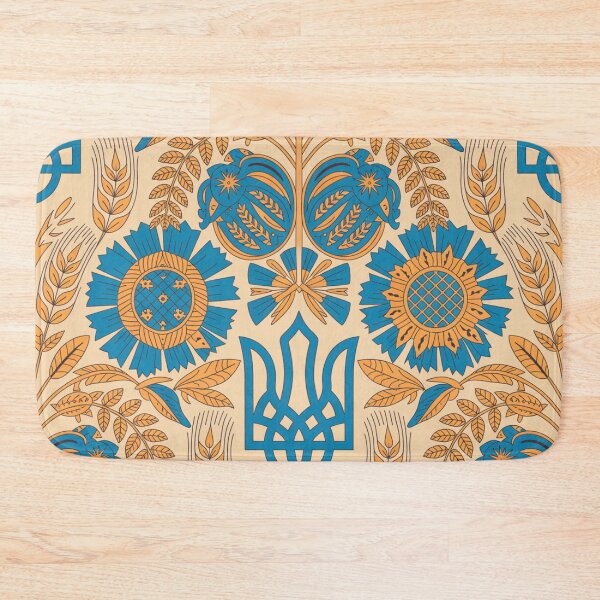 Item preview, Ukrainian Folk Art Seamless Pattern – Sunflowers & Tryzub designed and sold by Midnight Veil Designs.