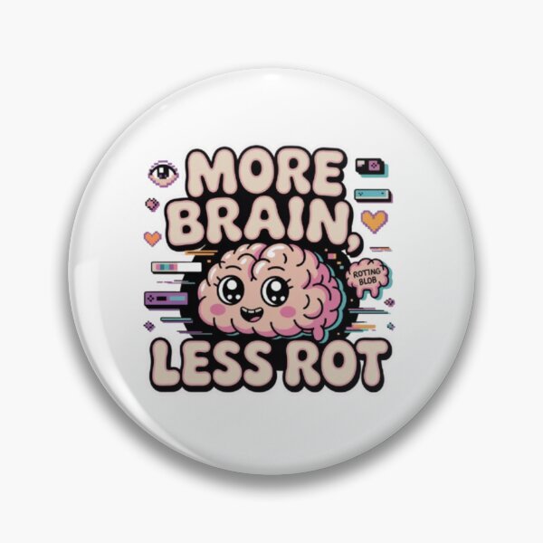 Item preview, More Brain Less Rot Cute Kawaii Brain T-Shirt – Funny Tech Humor Design for Students, Gamers & Nerd Gift Buyers designed and sold by GemBob Creations.
