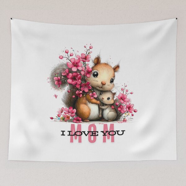 Item preview, Adorable Squirrel Mom and Baby Floral Mother's Day designed and sold by lojadpop.