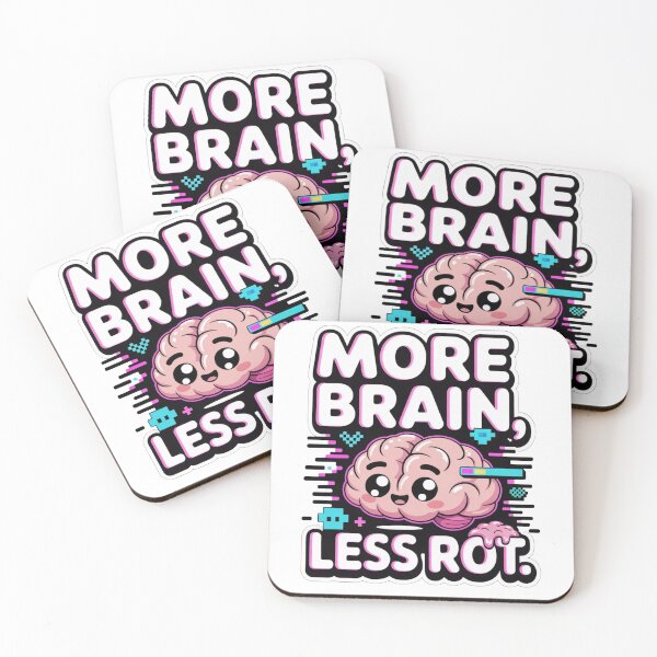 Item preview, More Brain Less Rot Funny Programmer T-Shirt – Cute Kawaii Tech Humor Design for Coders, Gamers & Nerd Gift Buyers designed and sold by GemBob Creations.