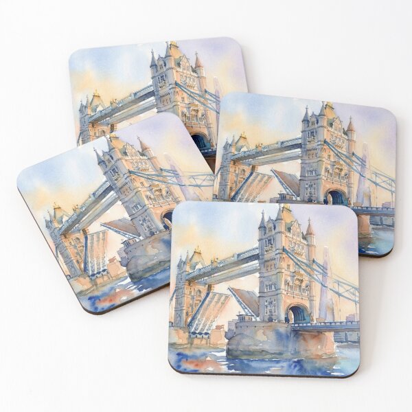 Item preview, Tower Bridge London River Thames Watercolor designed and sold by caracatita75.