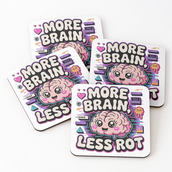 Item preview, More Brain Less Rot Funny Programmer T-Shirt – Cute Kawaii Tech Humor Design for Coders, Gamers & Nerd Gift Buyers designed and sold by GemBob Creations.